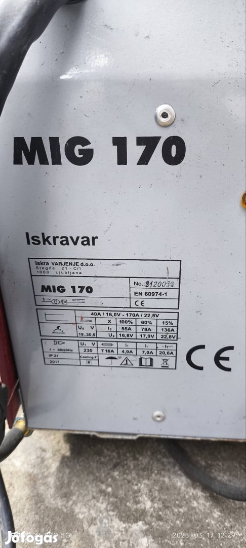 Iskravar MIG 170 CO hegesztőgép eladó