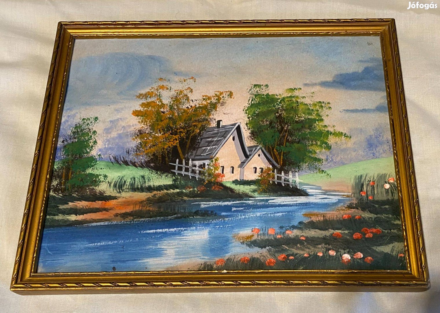 Ismeretlen festő: Ház a folyóparton
