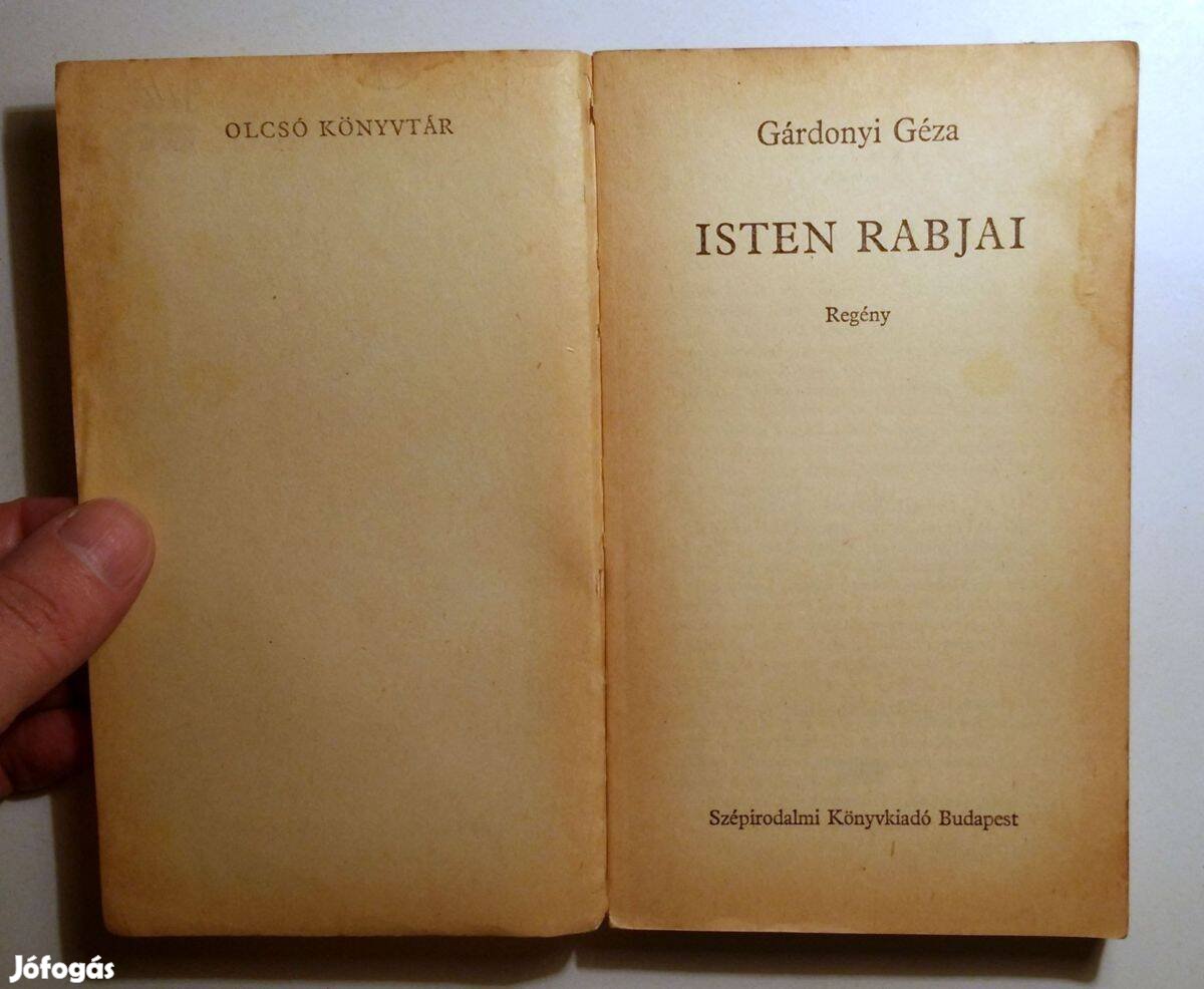 Isten Rabjai (Gárdonyi Géza) 1972 (sérült, viseltes) 8kép+tartalom