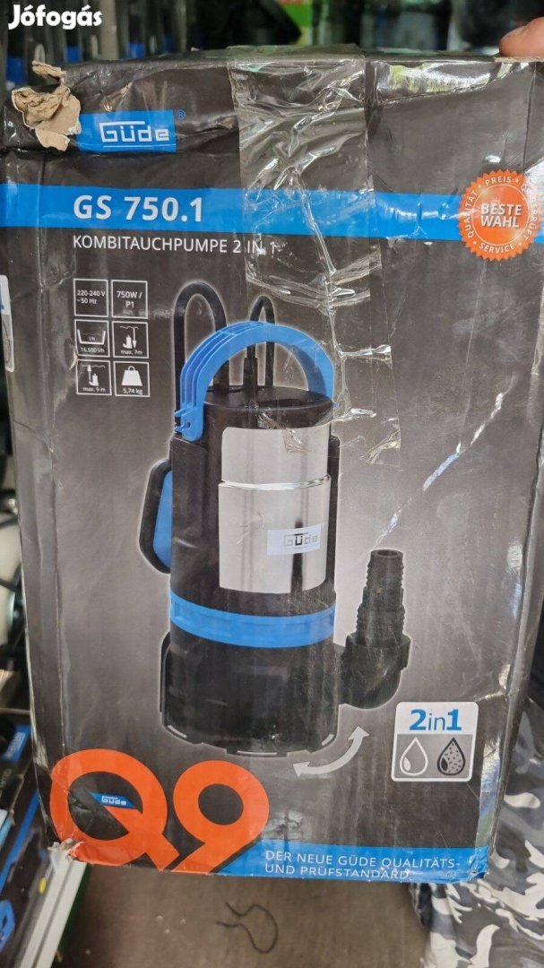 Iszapos víz szivattyúzásához erős 750W-os szennyvízszivattyú