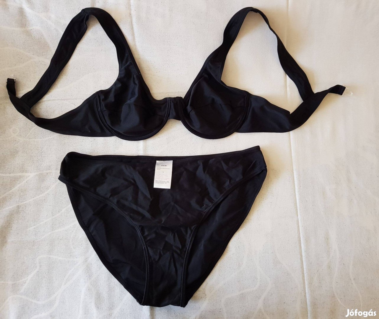 Items női kétrészes fürdőruha, bikini fekete, L-es méretben eladó