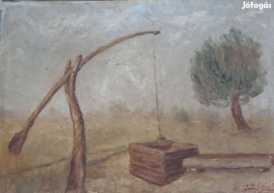 Iványi-Grünwald Béla műhelye :Olaj,farost. Mérete: 42x62. Keret nélkül