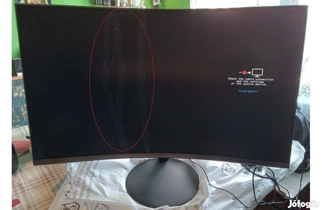 Ívelt-kijelző hibás /Full HD-82cm /Gamer monitor, alkatrésznek!