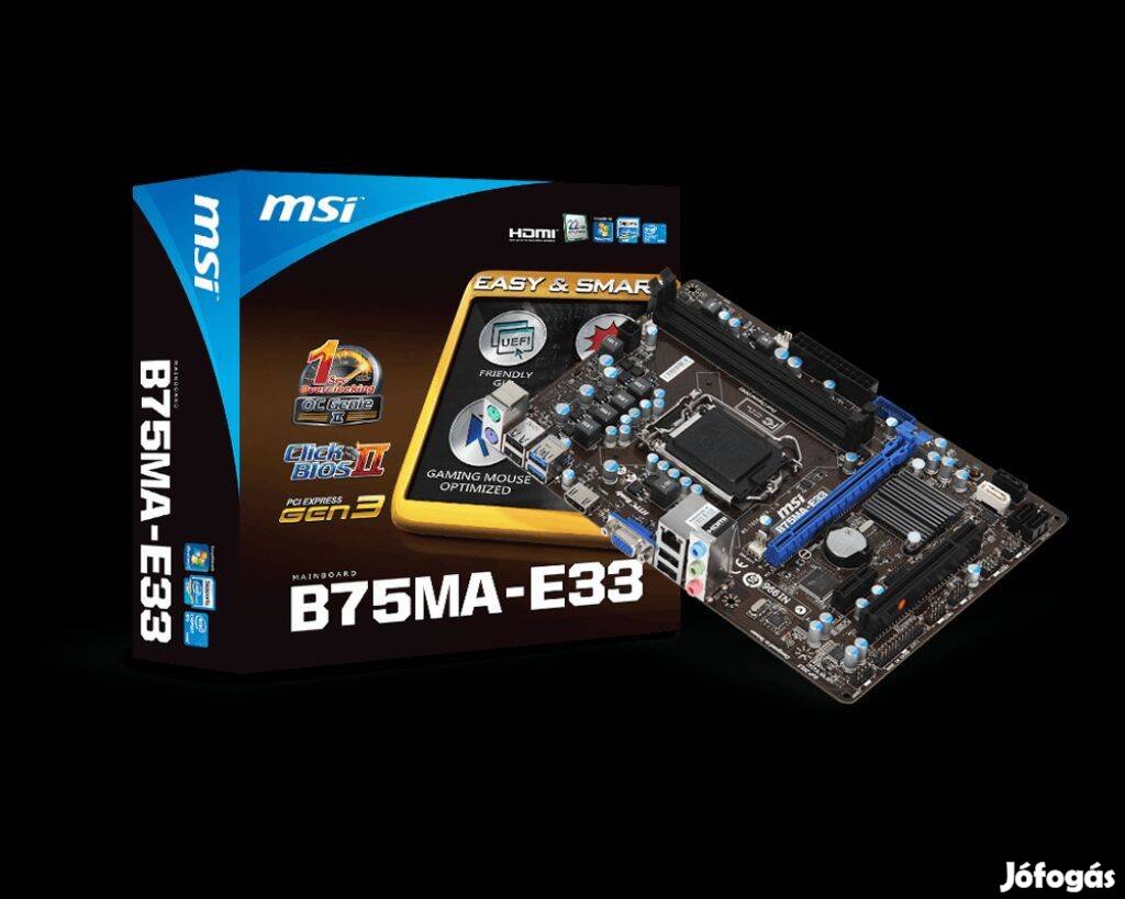 Ivy Bridge félkonfig MSI B75MA-E33 + Intel G1620 + 2x2GB Kingston 1333