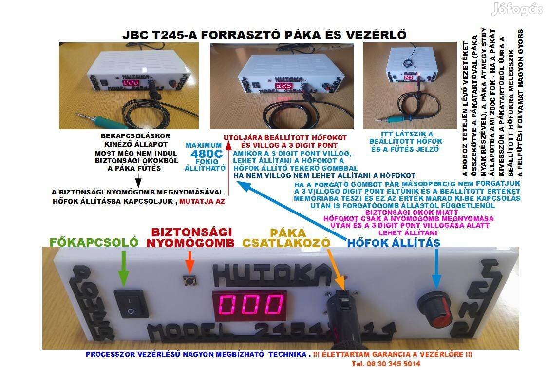 JBC T245-A Forrasztó Páka+Új Hegy+Vezérlő