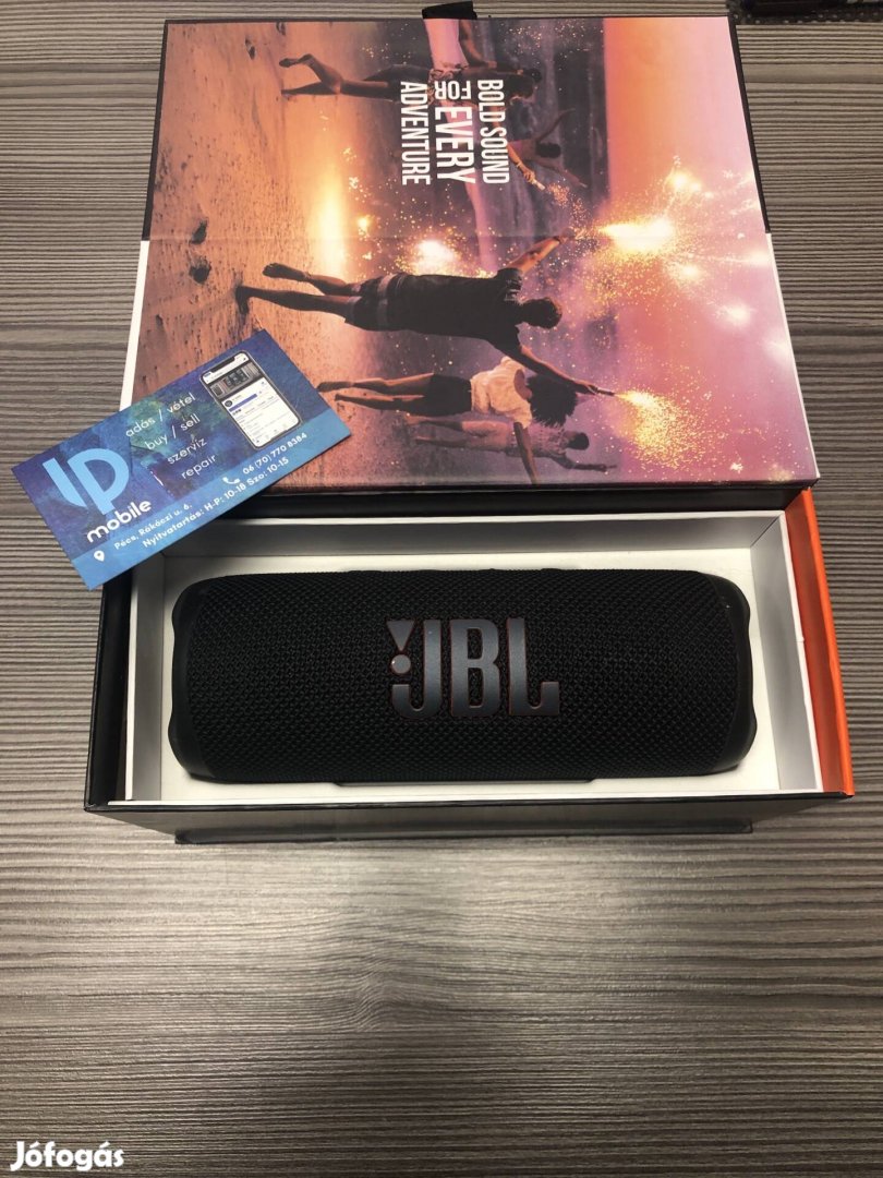 JBL Flip 6, Újszerű, Fekete, Dobozos, Garancia
