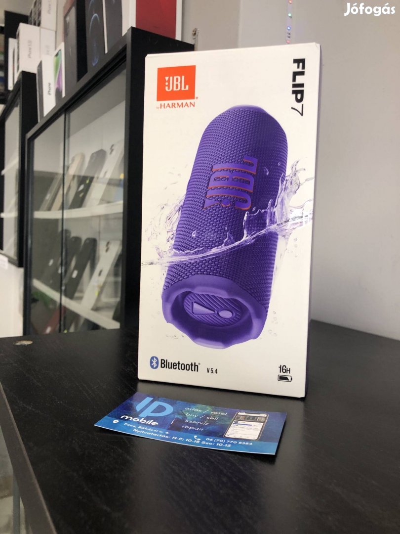 JBL Flip 7, Új-Bontatlan, Lila, 1 év garancia