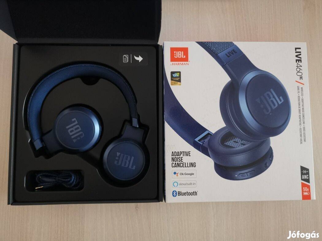 JBL Live 460NC Kék Vezeték Nélküli fejhallgató szinte Új Garis !