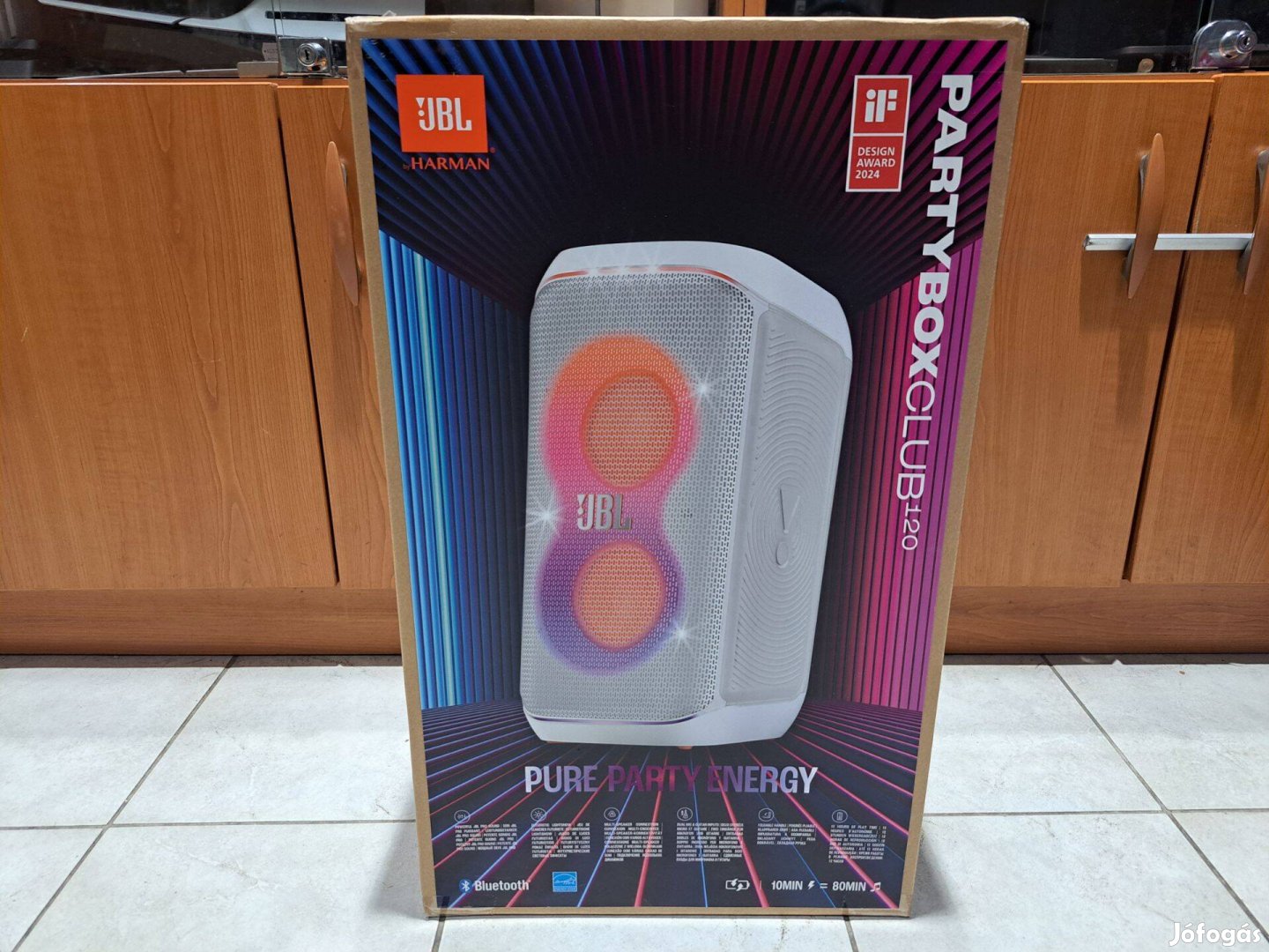 JBL Partybox Club 120 Bluetooth Hangszóró Új Fehér 2 év Garancia !