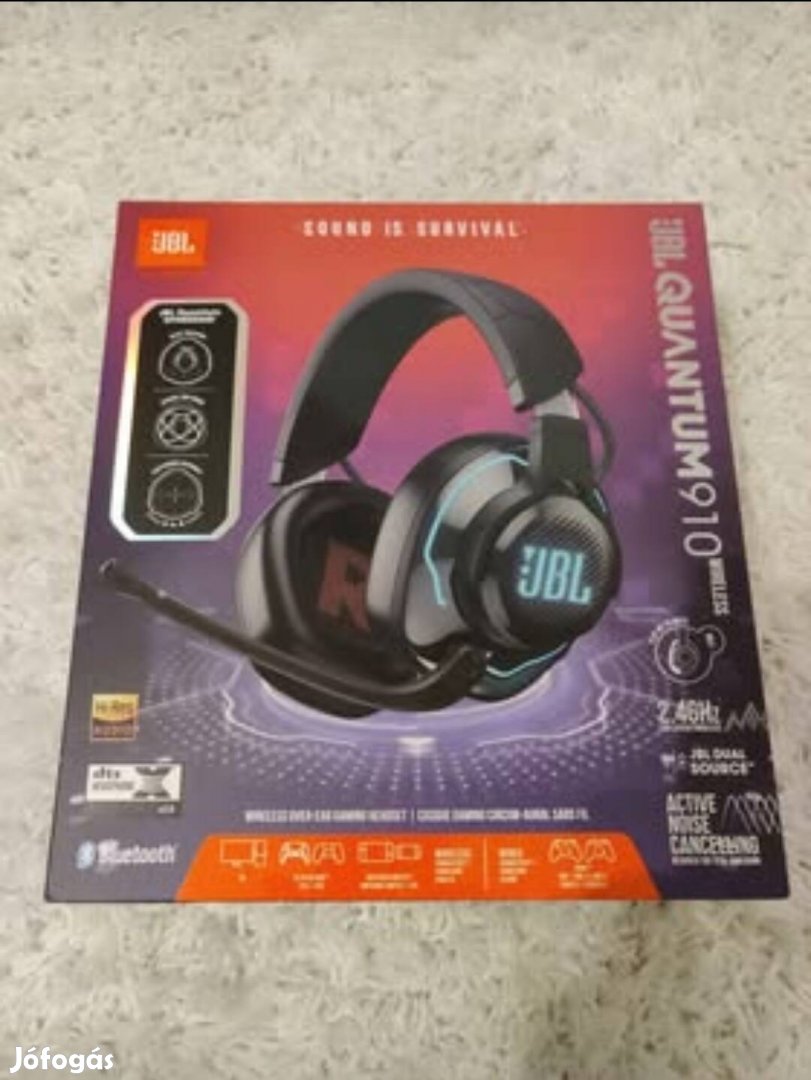 JBL Quantum910 Gamer fejhallgató. Új!