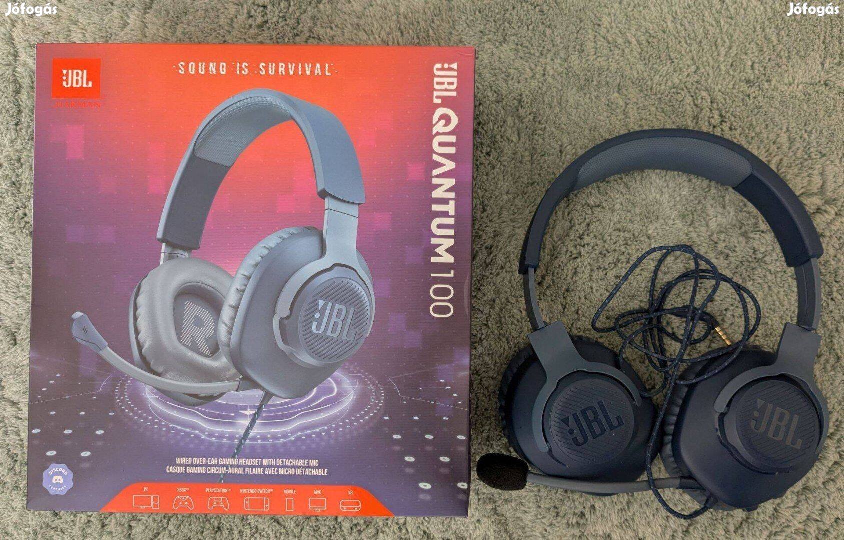 JBL Quantum 100 gamer headset fejhallgató, újszerű, garanciával