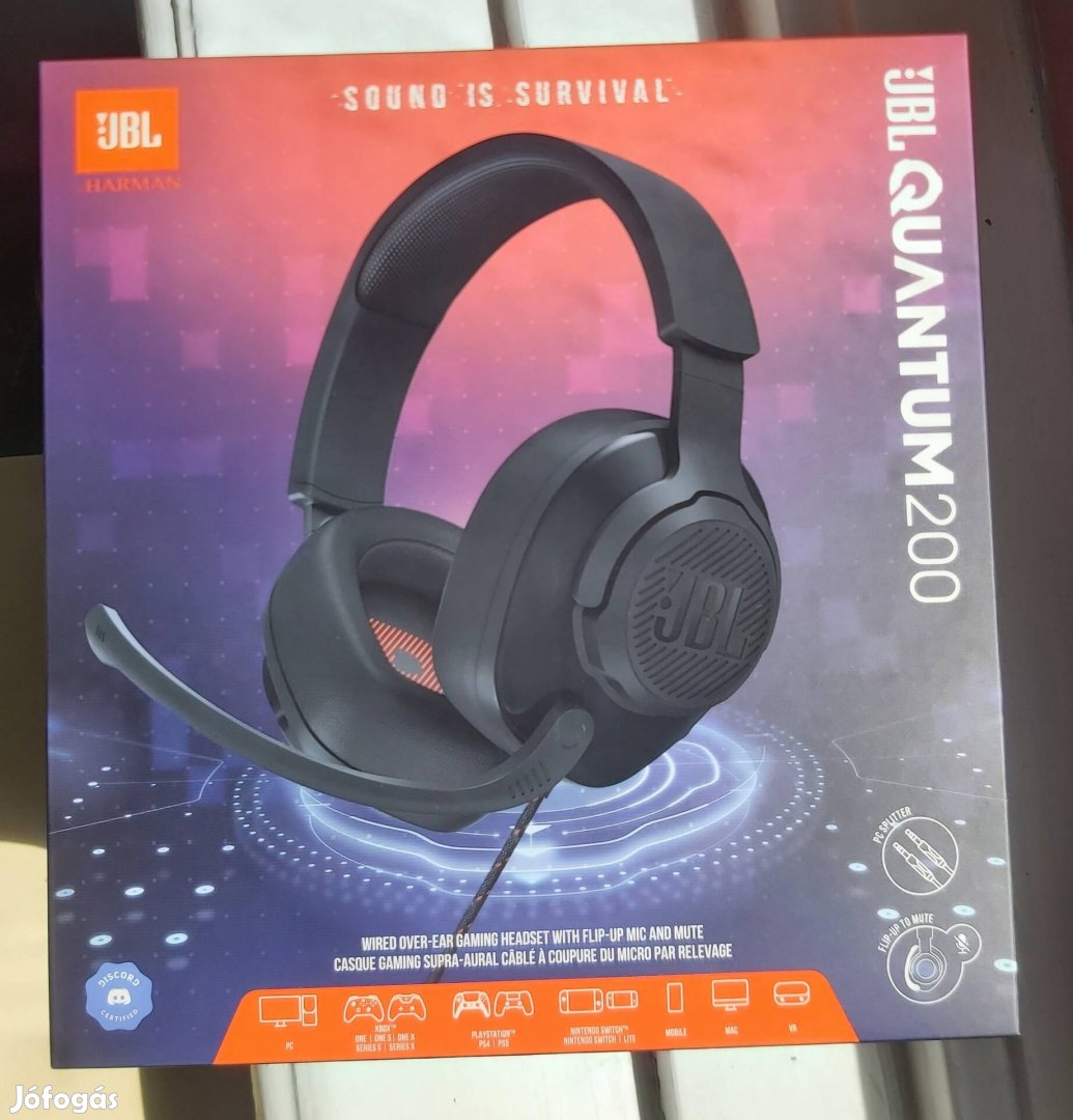 JBL Quantum 200 fejhallgató jótállással