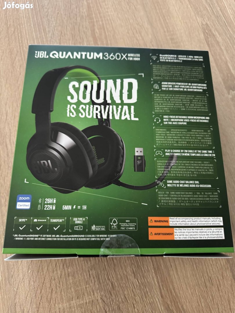 JBL Quantum 360X Gamer Vezeték nélküli fejhallgató