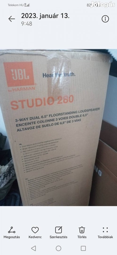 JBL Studió 280 Hangfal Párban (Eredeti / új)