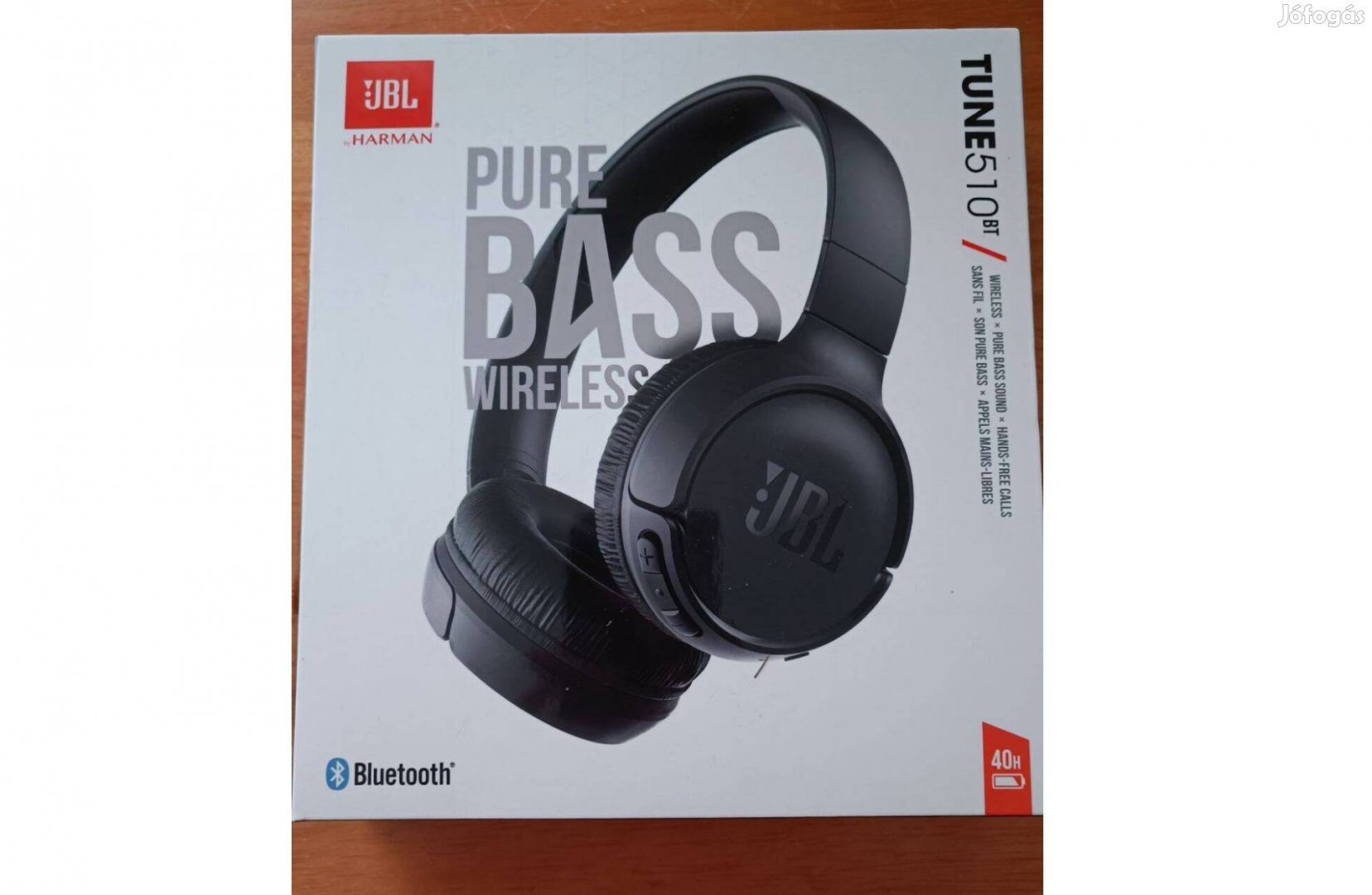 JBL Tune 510BT bluetooth fejhallgató, mikrofonnal, fekete új, bontatla