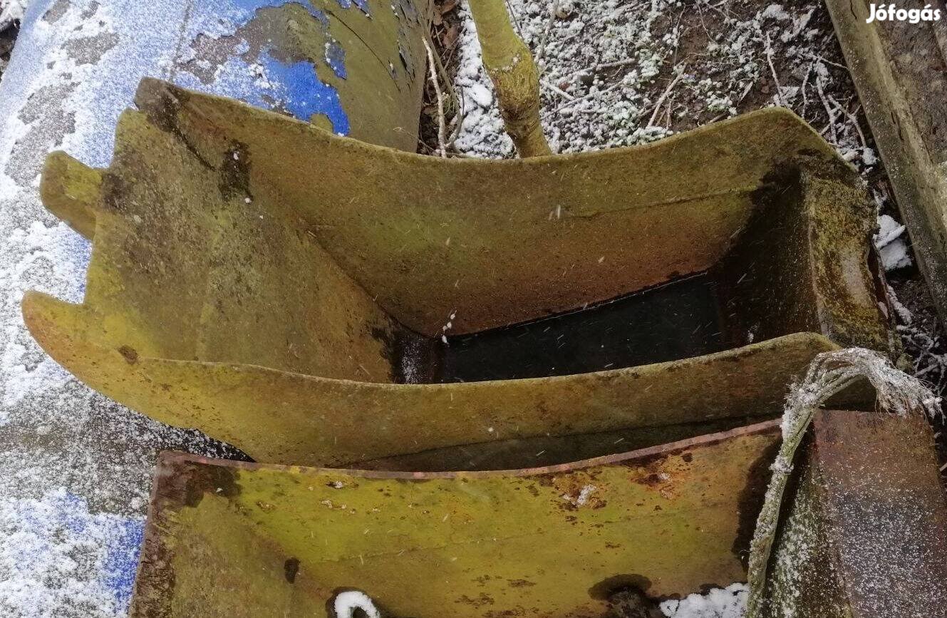 JCB 3CX markoló 40-s árokásó kanál +tolólap használt,féláras szett ár!
