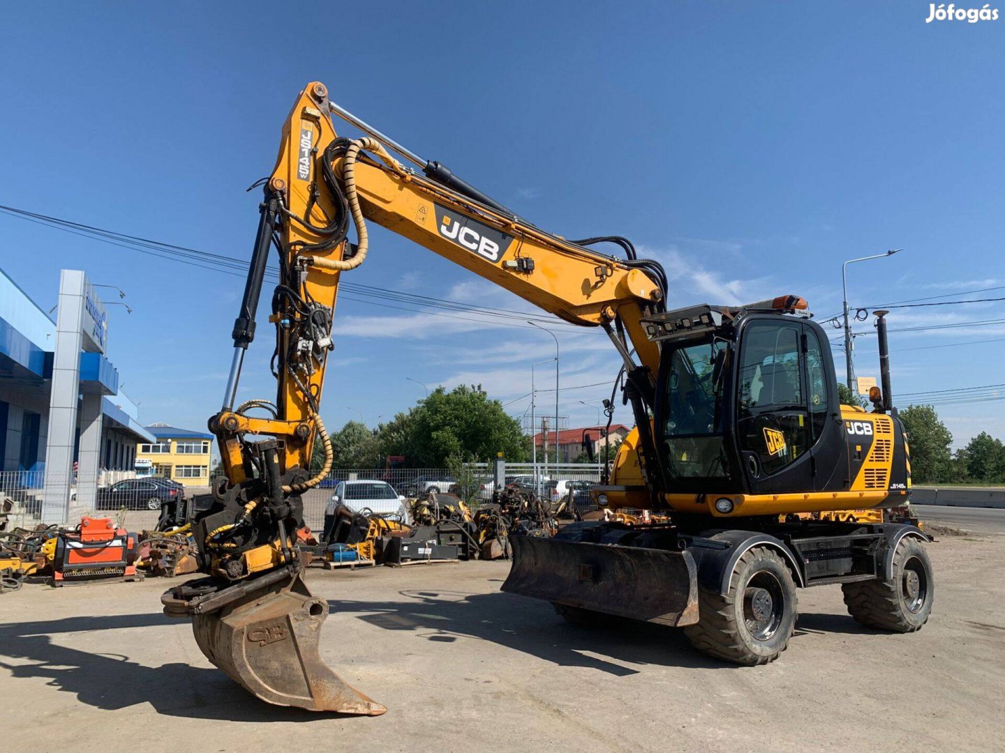 JCB JS145W+Rototilt Engcon+Leica Icon 2D Lézer Rendszerrel gumikereke