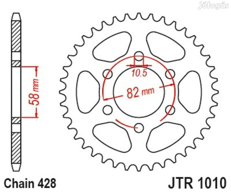 JT SPROCKETS Acél Hátsó Lánckerék 1010 - 430