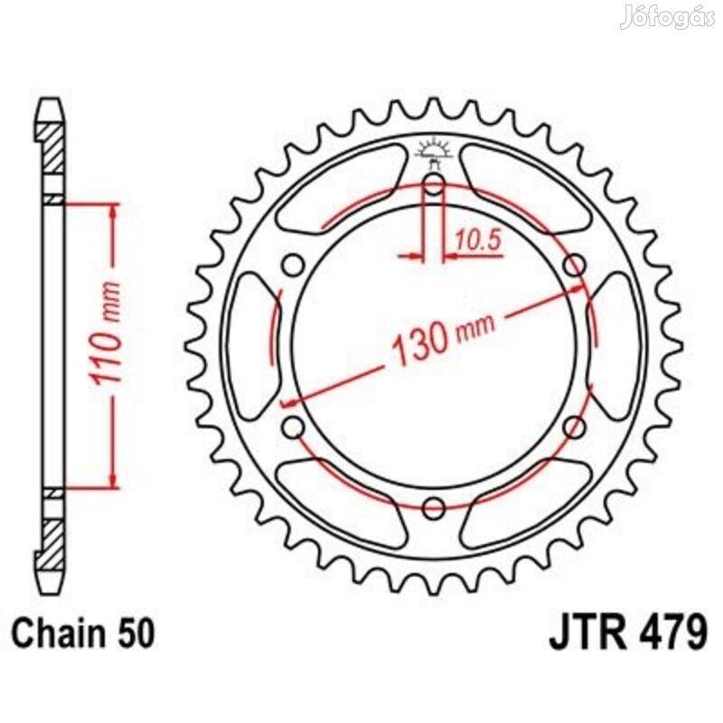 JT SPROCKETS Cink Standard Hátsó Láncszem 479 - 530