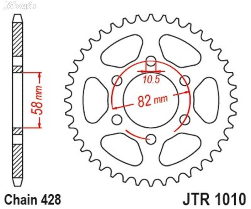 JT SPROCKETS acél hátsó lánckerék 1010 - 431