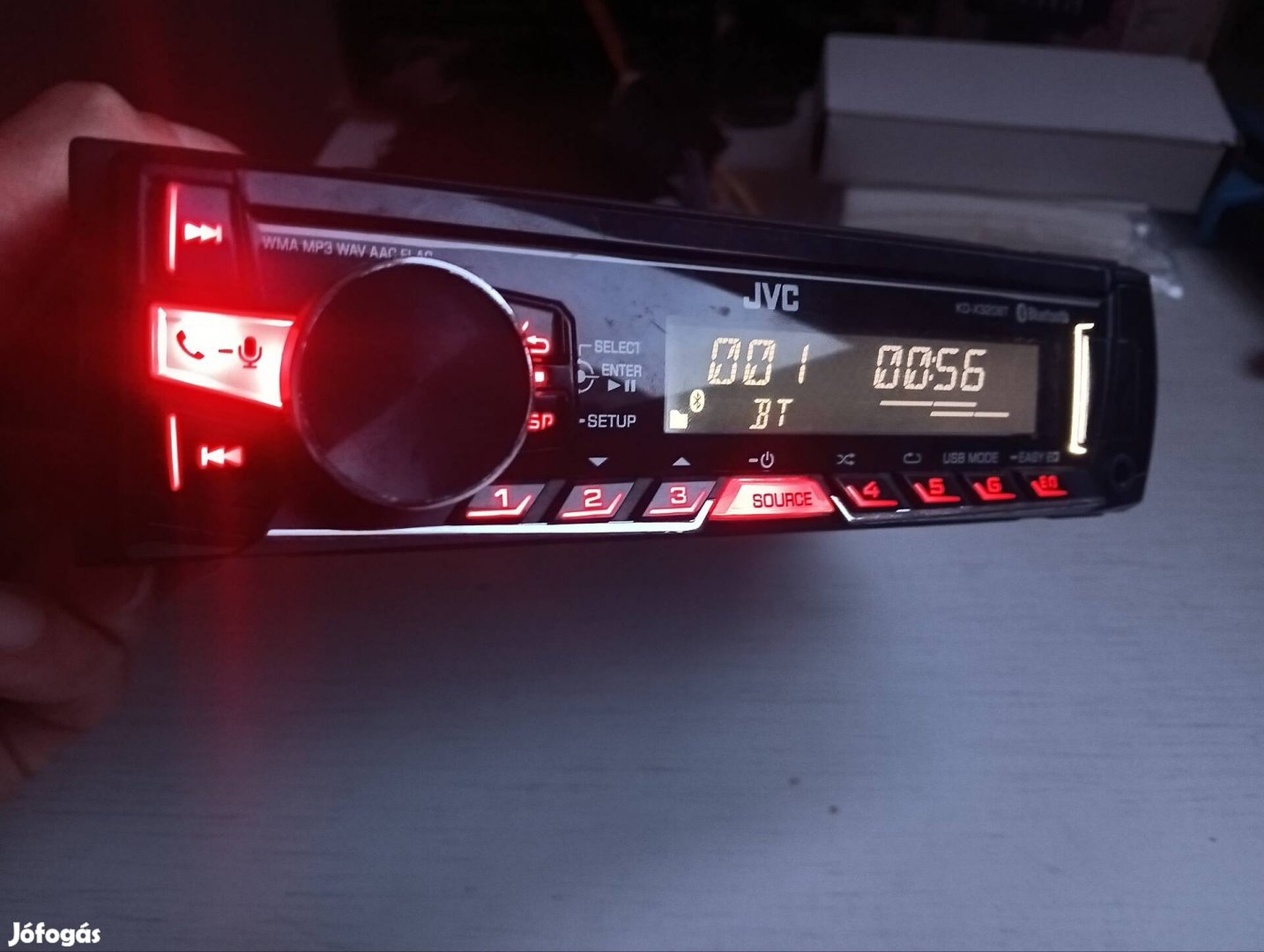 JVC Bluetooth fejegység, autórádió, USB, AUX. 