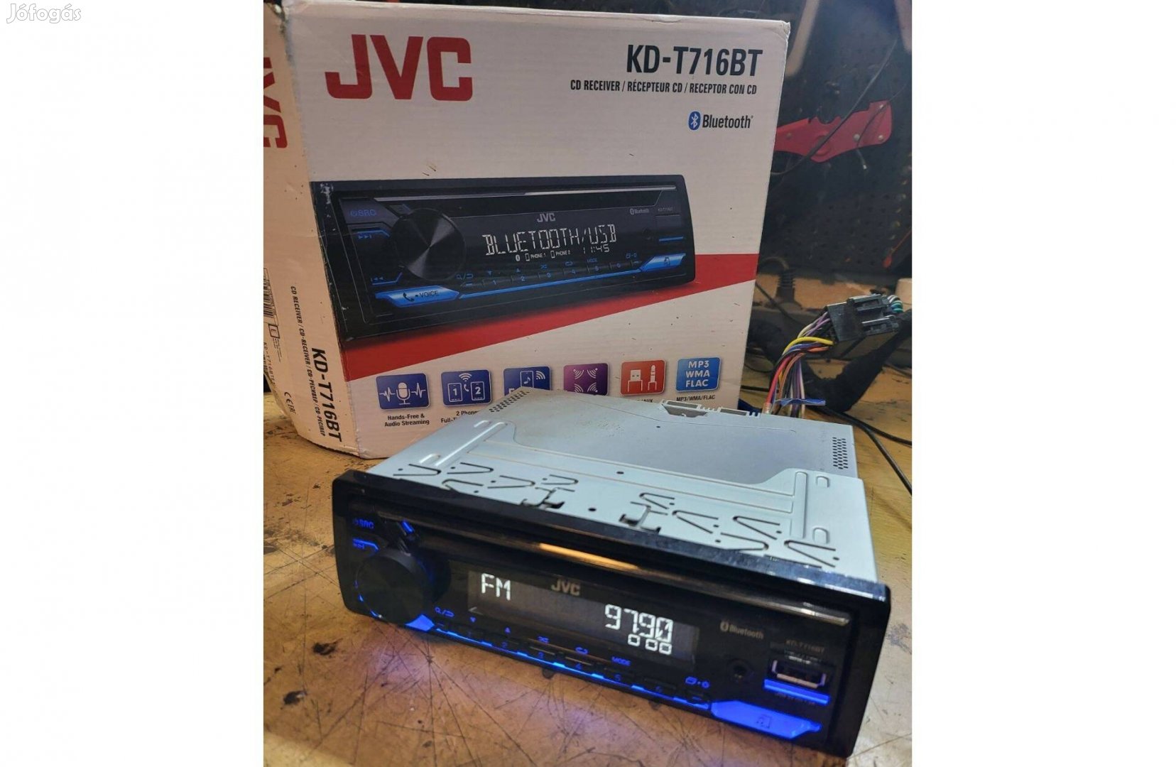 JVC KD-T716BT fejegység (BT/USB/Aux/cd)