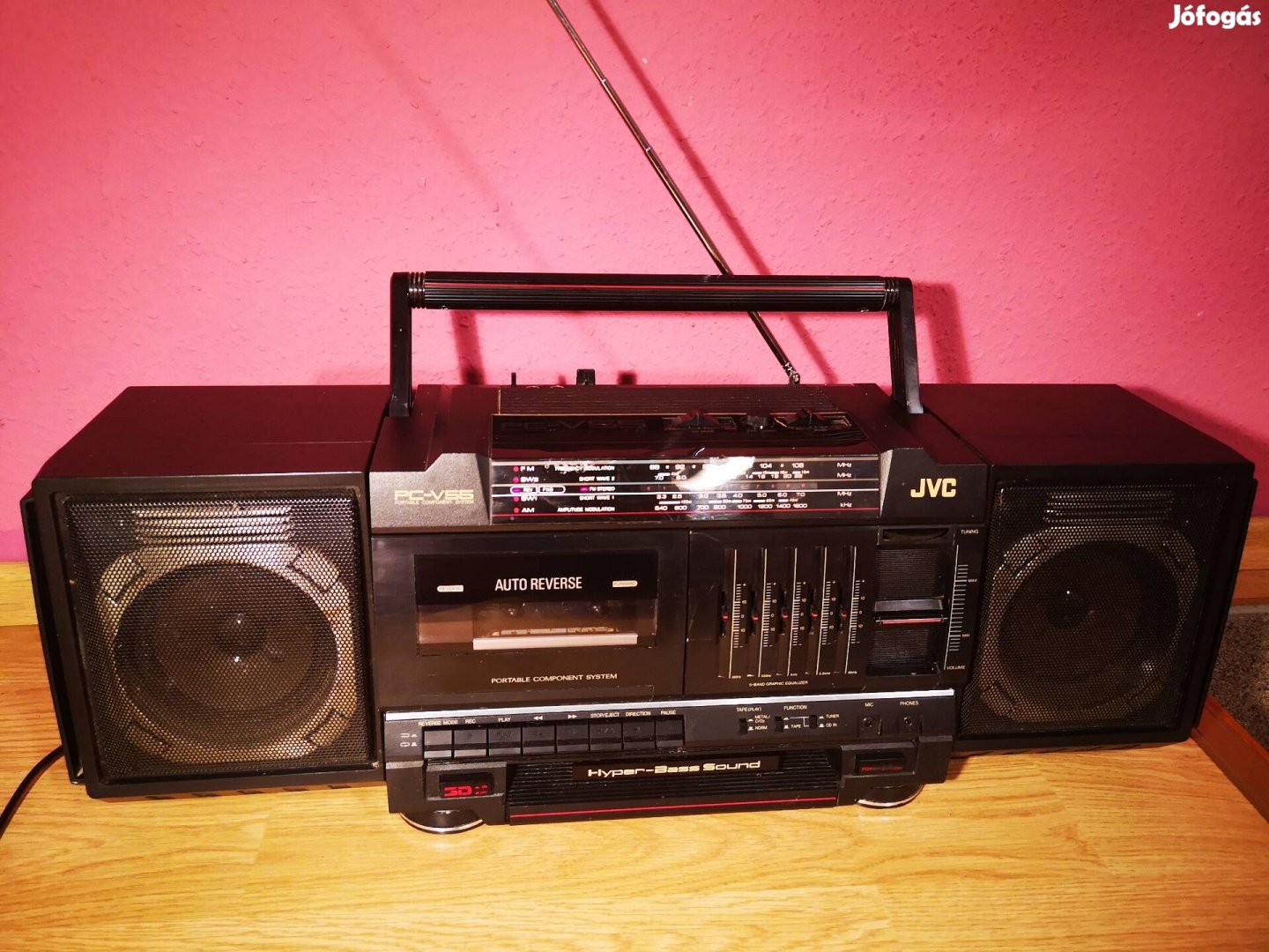 JVC PC-V55U retró magnósrádió boombox jó működéssel gyűjtőknek