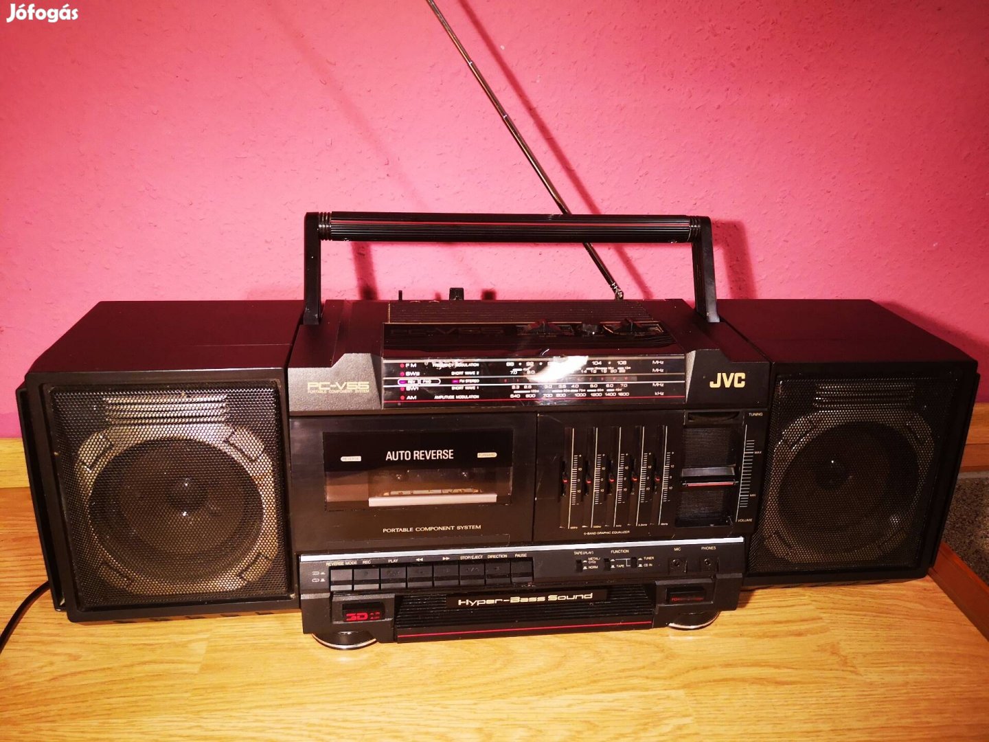 JVC PC-V55U retró magnósrádió boombox jó működéssel gyűjtőknek 