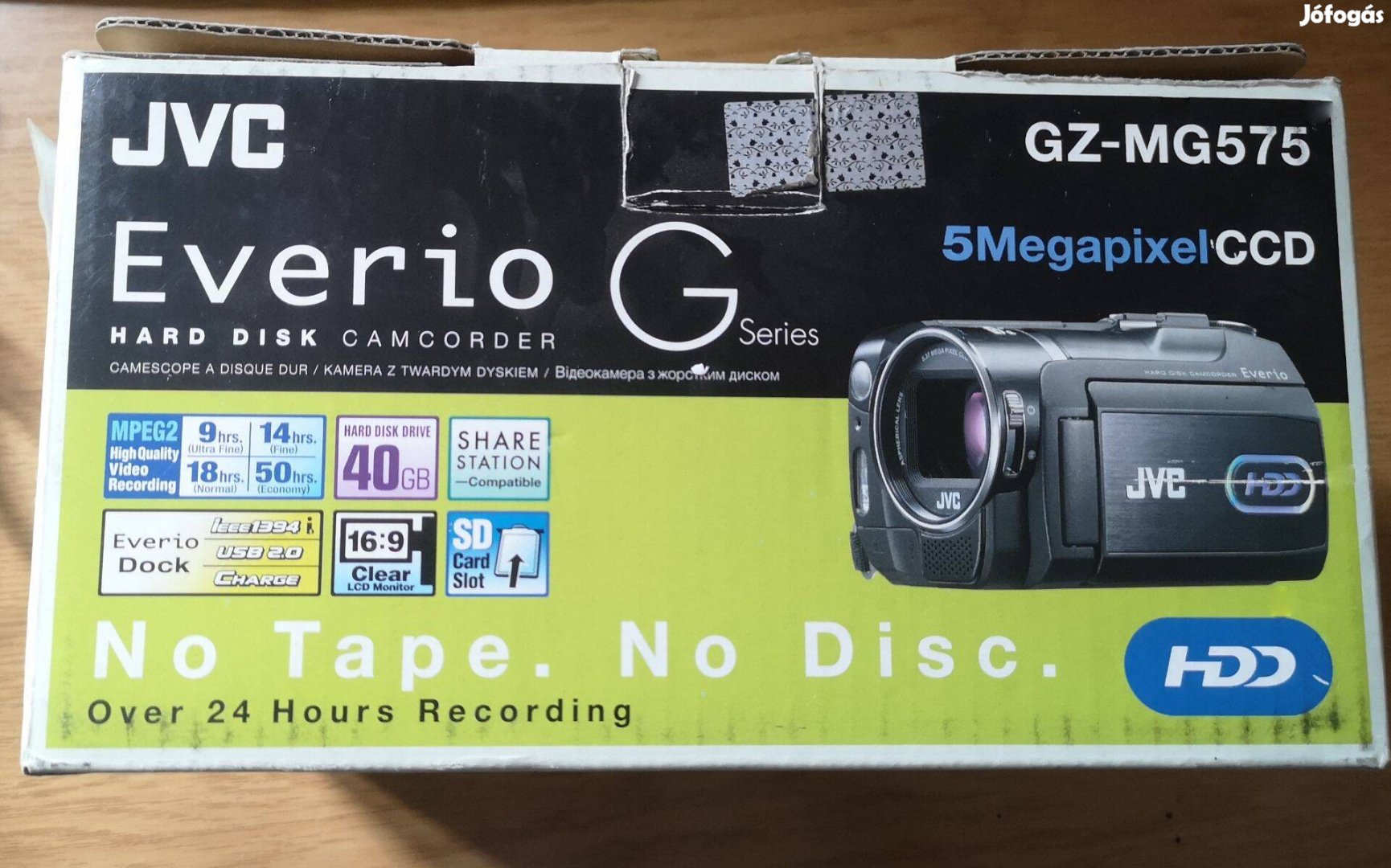 JVC everio gz-mg575e digitális kamera eladó 40Gb HDD vel, 3db akku