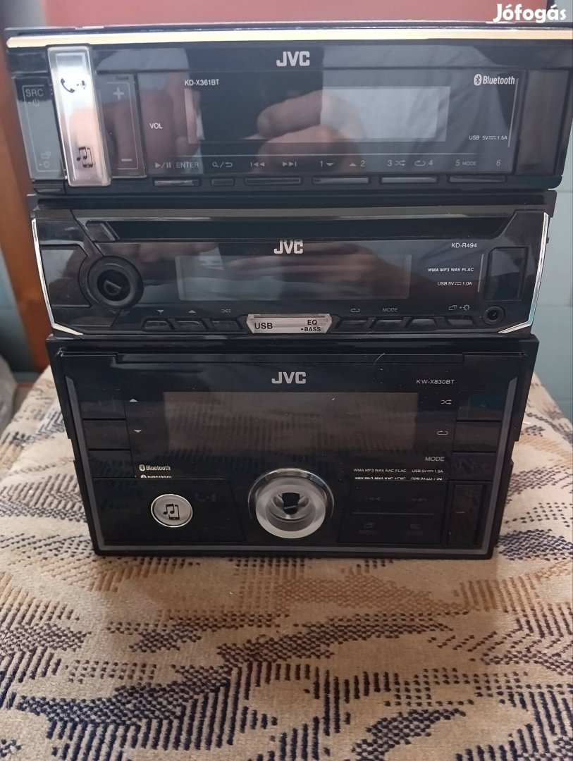 JVC fejegységek, 3 db, hibás, hiányos 