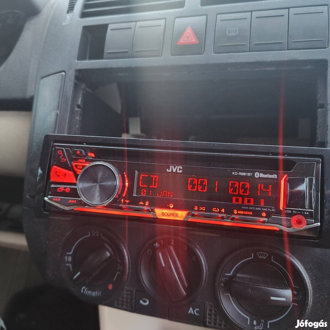 JVC kihangosítós usb cd bluetoothos autórádió 