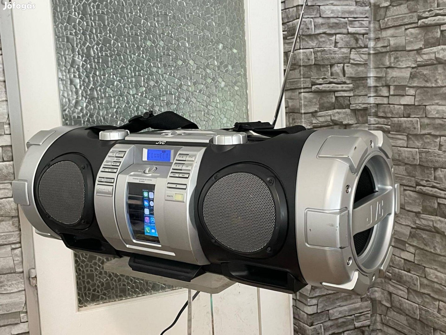 JVC nagyteljesítményű boombox , apple iphone-ipod dokkolóval, usb