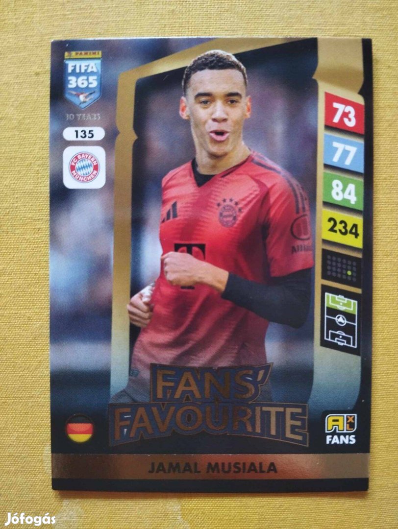 J. Musiala (Bayern München) FIFA 365 2025 Fans Favourite focis kártya