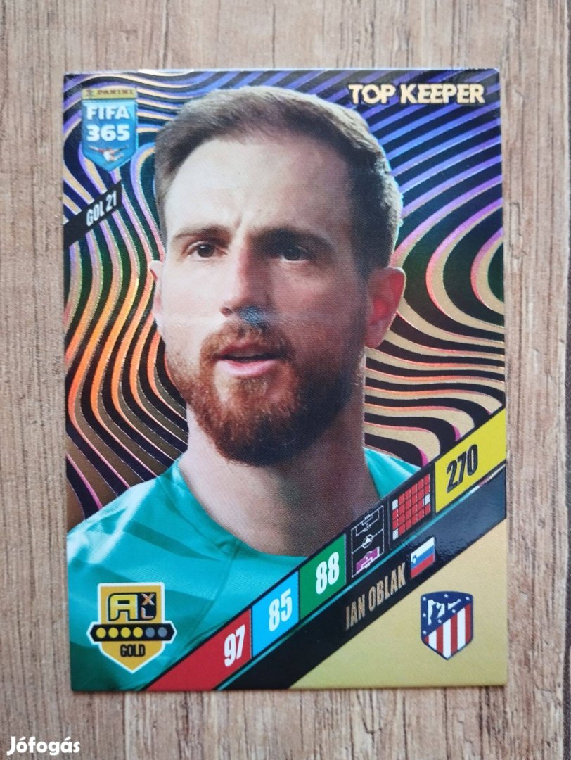 J. Oblak (Atletico Madrid) FIFA 365 2024 GOLD Top Keeper focis kártya