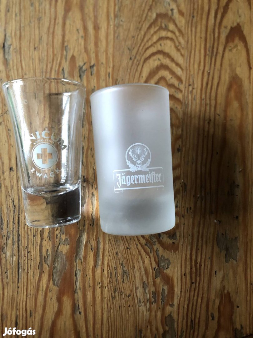 Jgermeister,Unicum pohár ,üveg 1600 Ft db