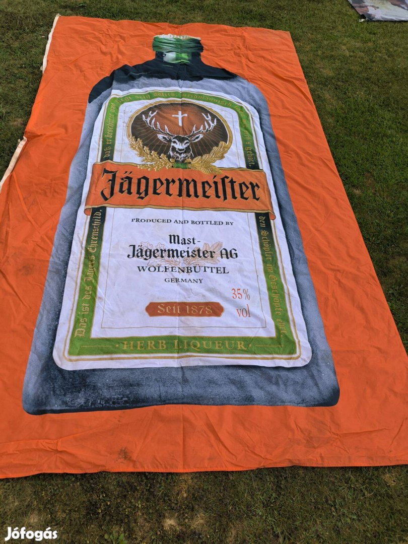 Jägermeister reklám, óriás szövet plakát, hirdető tábla eladó!