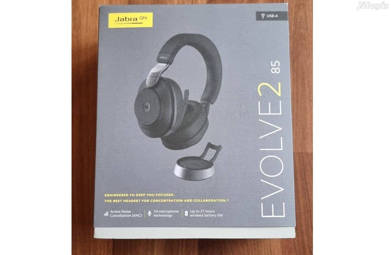 Jabra Evolve 2 85 állványos headset, fejhallgató, Új