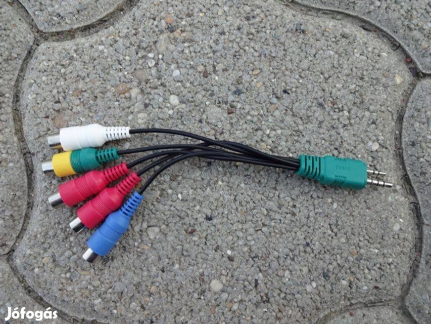 Jack 2 x 3, 5 mm 5 rca adapter kábel