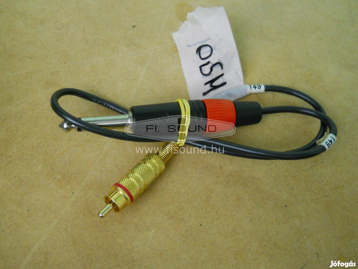 Jack 6,3 Neutrik - RCA átjátszó kábel , 0,5 m-s