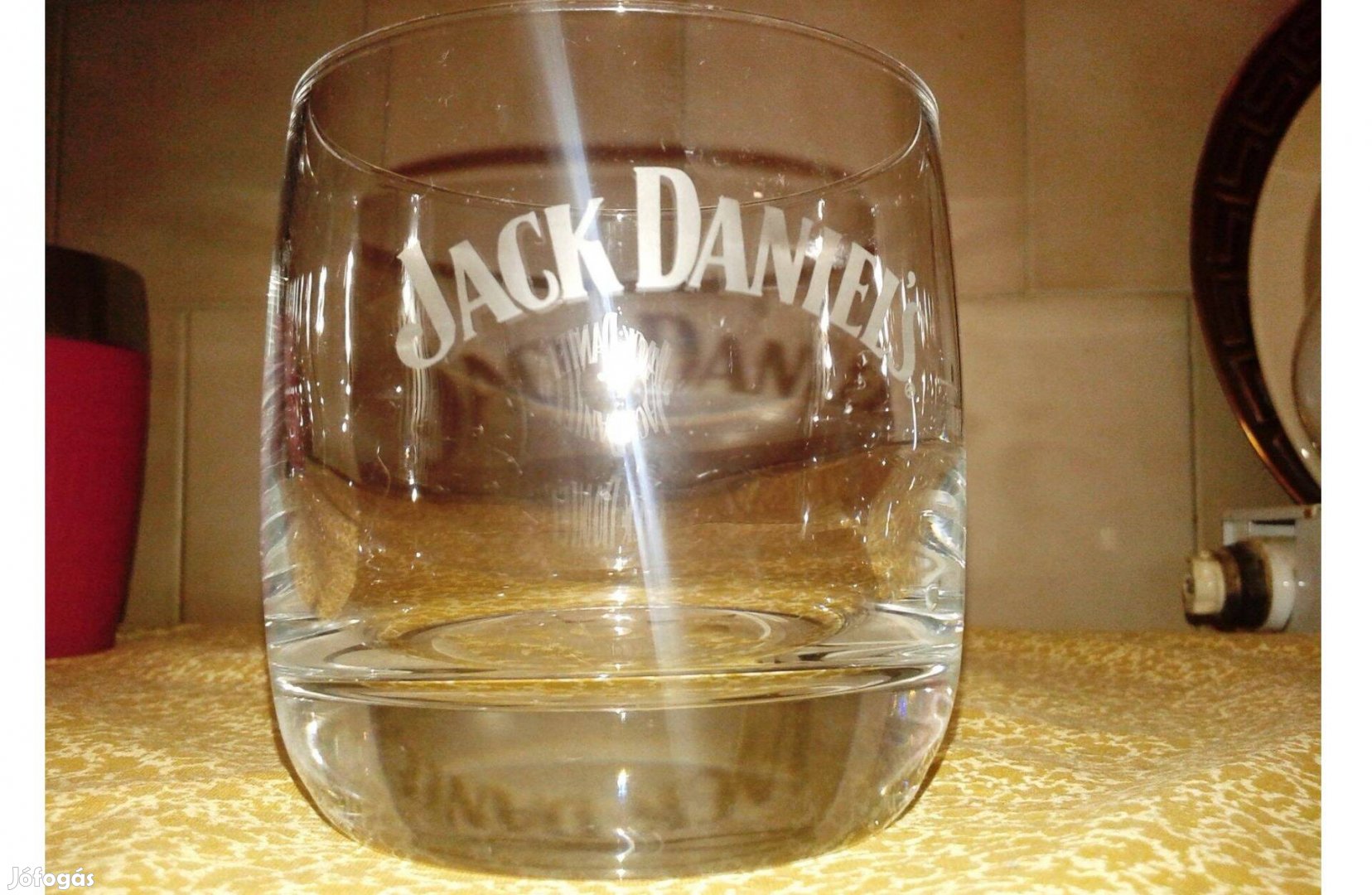 Jack Daniels vastag üveg pohár whiskys