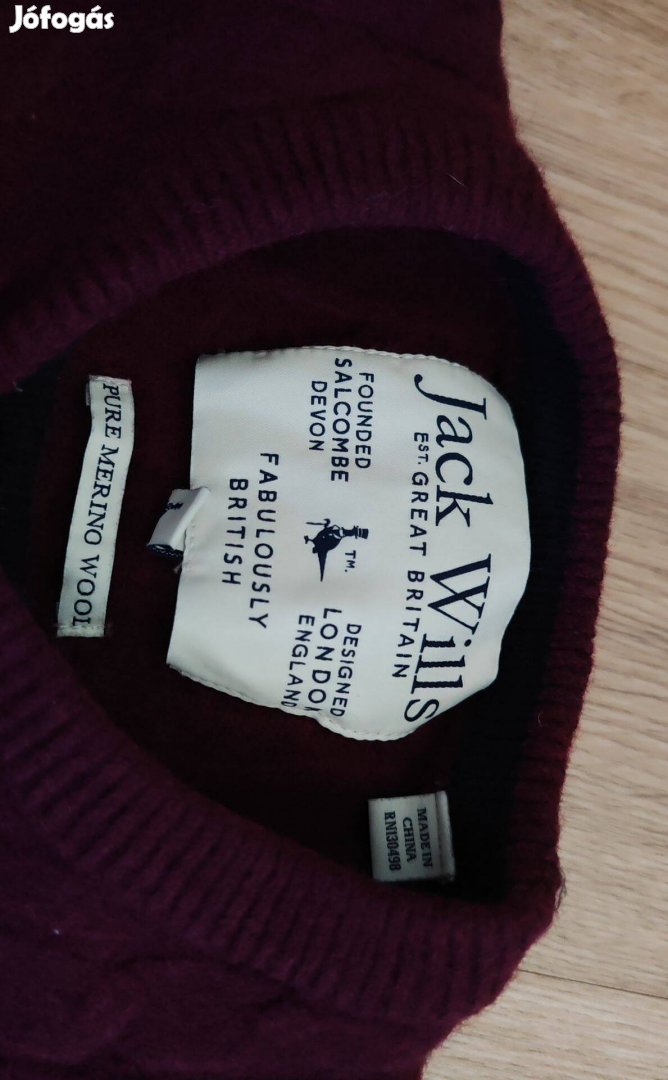 Jack Wills merinoi gyapju férfi pulóver