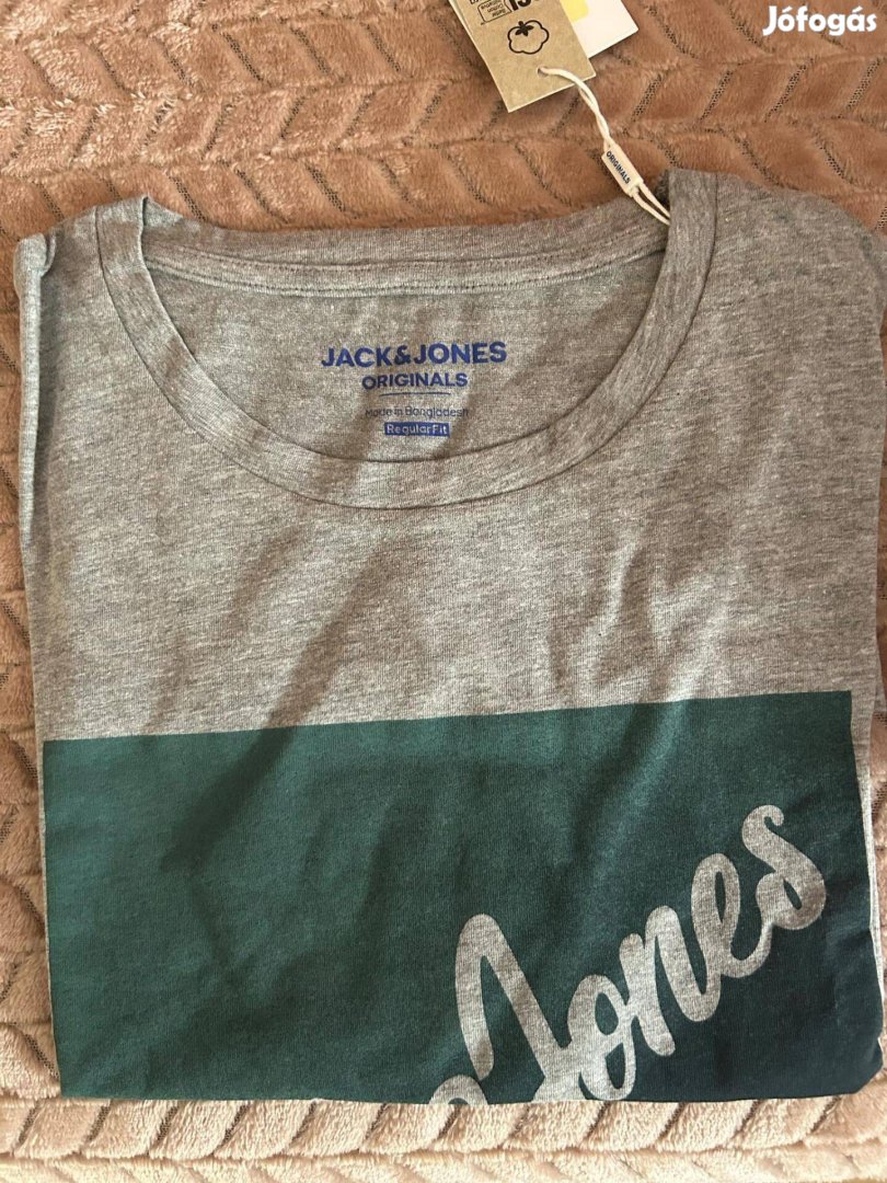 Jack and Jones szürke-zöld póló