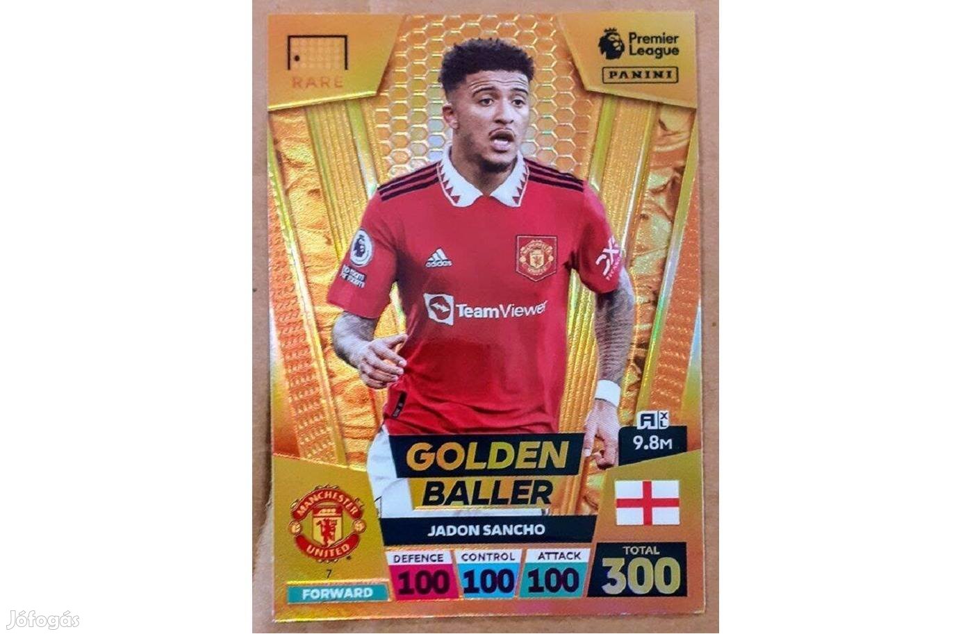 Jadon Sancho Manchester United Golden Baller focis kártya 2023