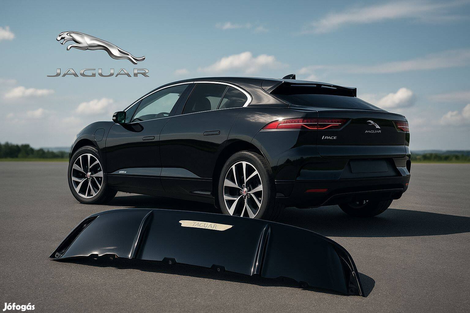 Jaguar IPACE X590 hátsó lökhárító diffúzor, alsó spoiler repedt J9D31