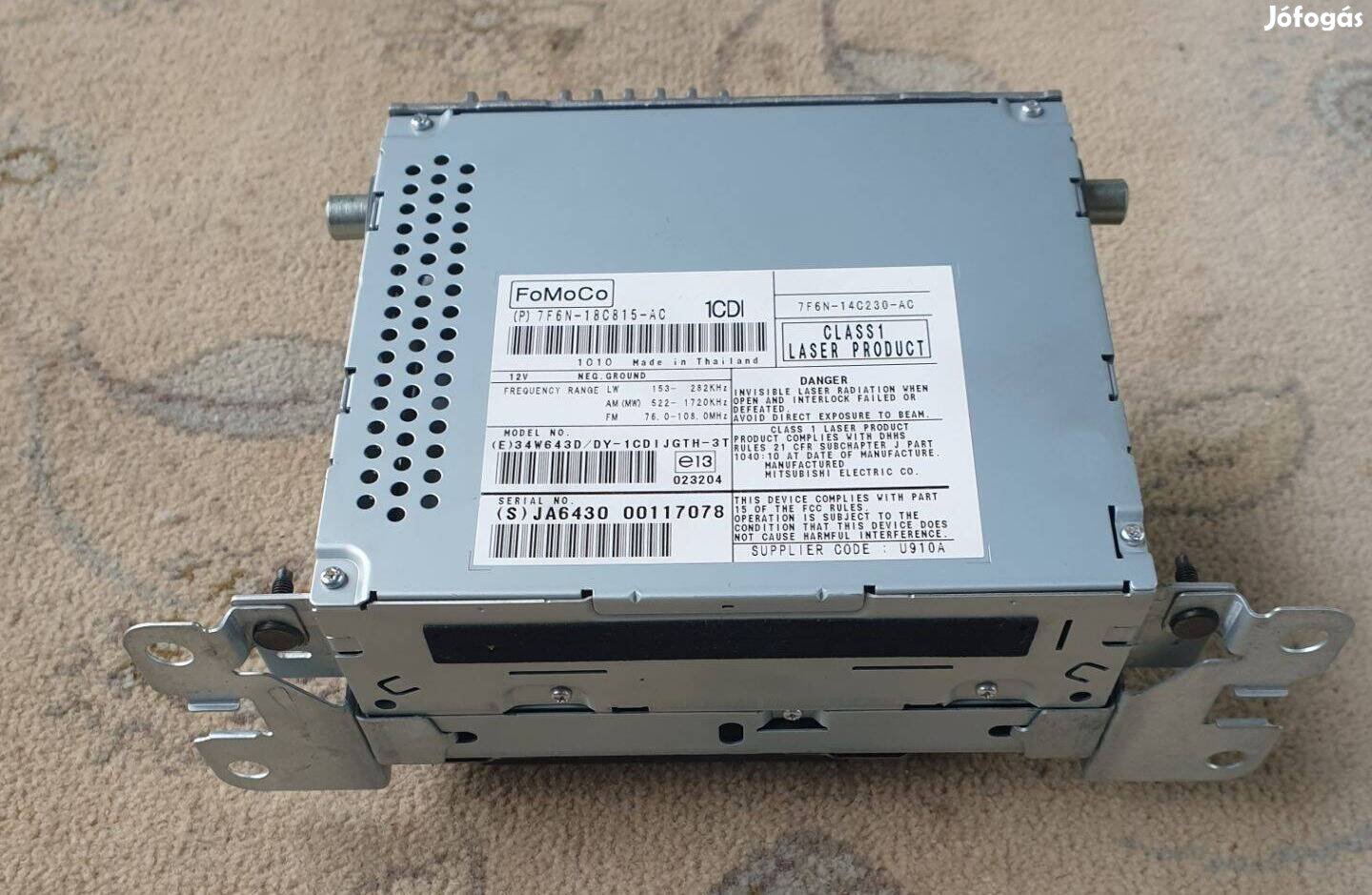 Jaguár XF gyári 7f6n18C815 rádió, cd lejátszó