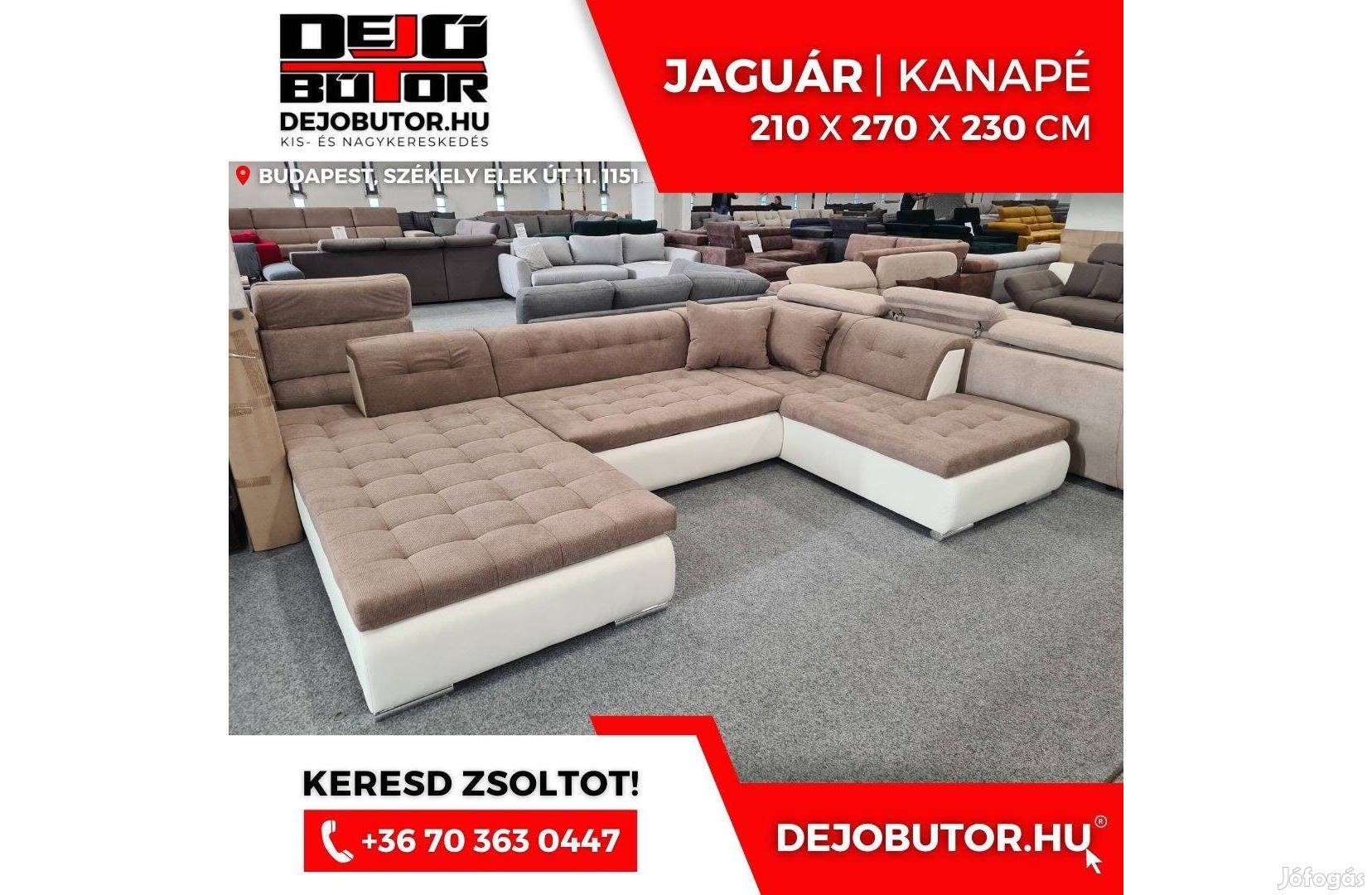 Jaguár drapp kanapé ülőgarnitúra 335x230x205 cm ágyazható
