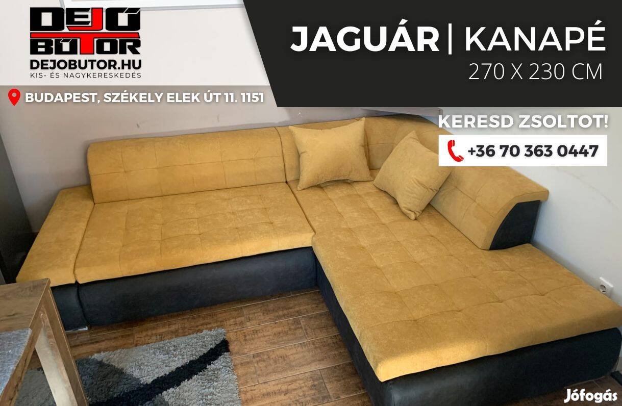 Jaguár hátfalas kanapé ülőgarnitúra 270x230 cm ágyazható sarok