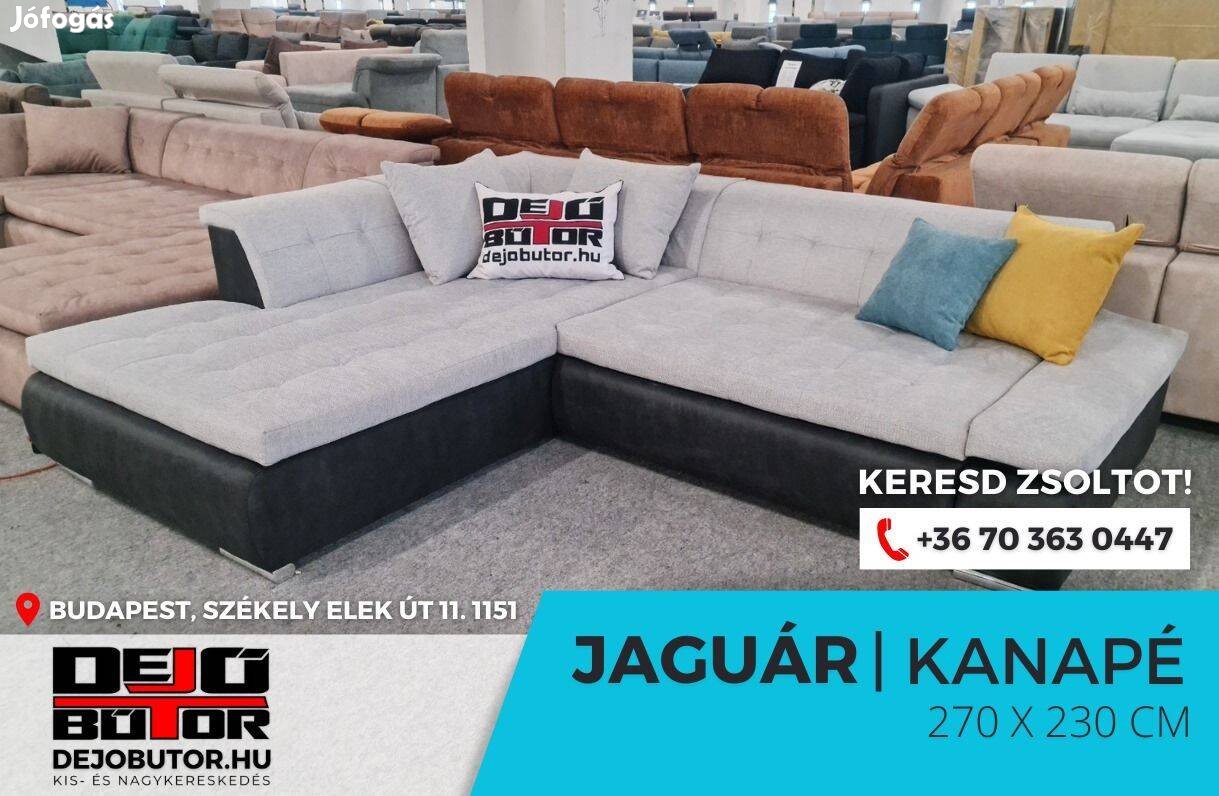 Jaguár hideg habos sarok kanapé ülőgarnitúra 230x270cm ágyazható gray