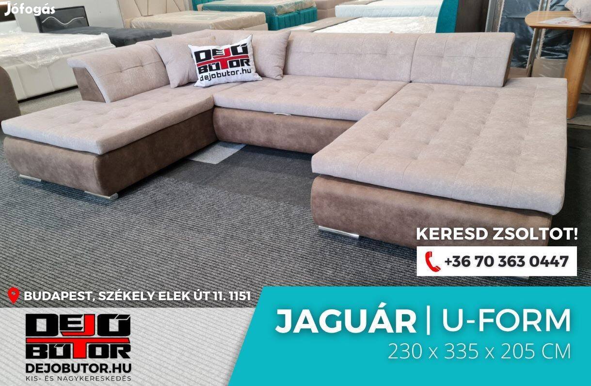 Jaguár sarok kanapé szivacsos ülőgarnitúra 205x335x230 cm ualak krém