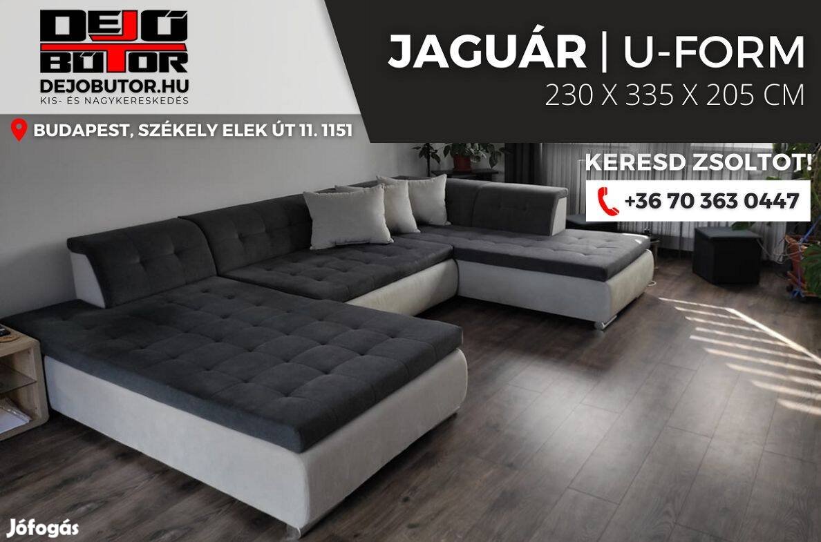 Jaguár sarok prémium kanapé ülőgarnitúra 230x335x205 cm ualak gray